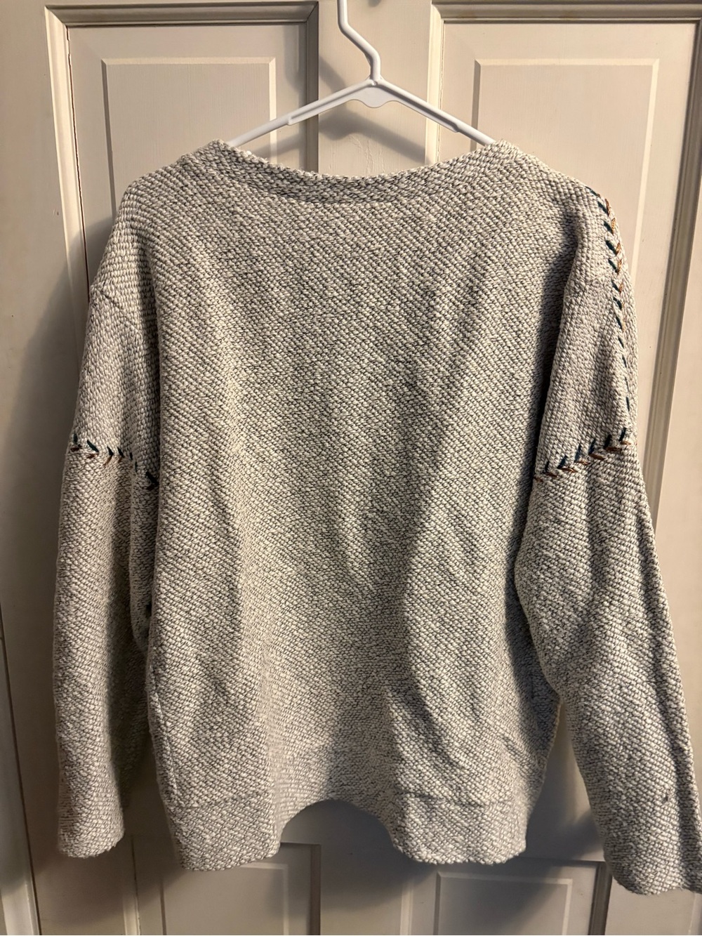 Lucky Brand Light Gray Textured Crewneck Sweater